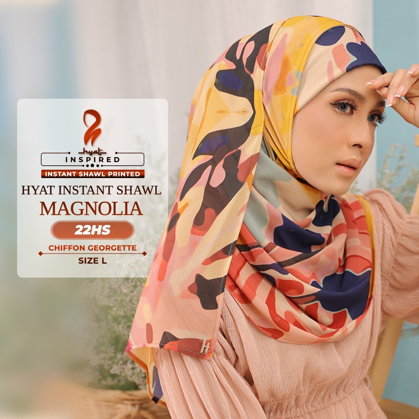 Hyat Hijab Inspired Wild Flower, Maryllis, Magnolia, Aster & Blossom Instant Shawl Collection