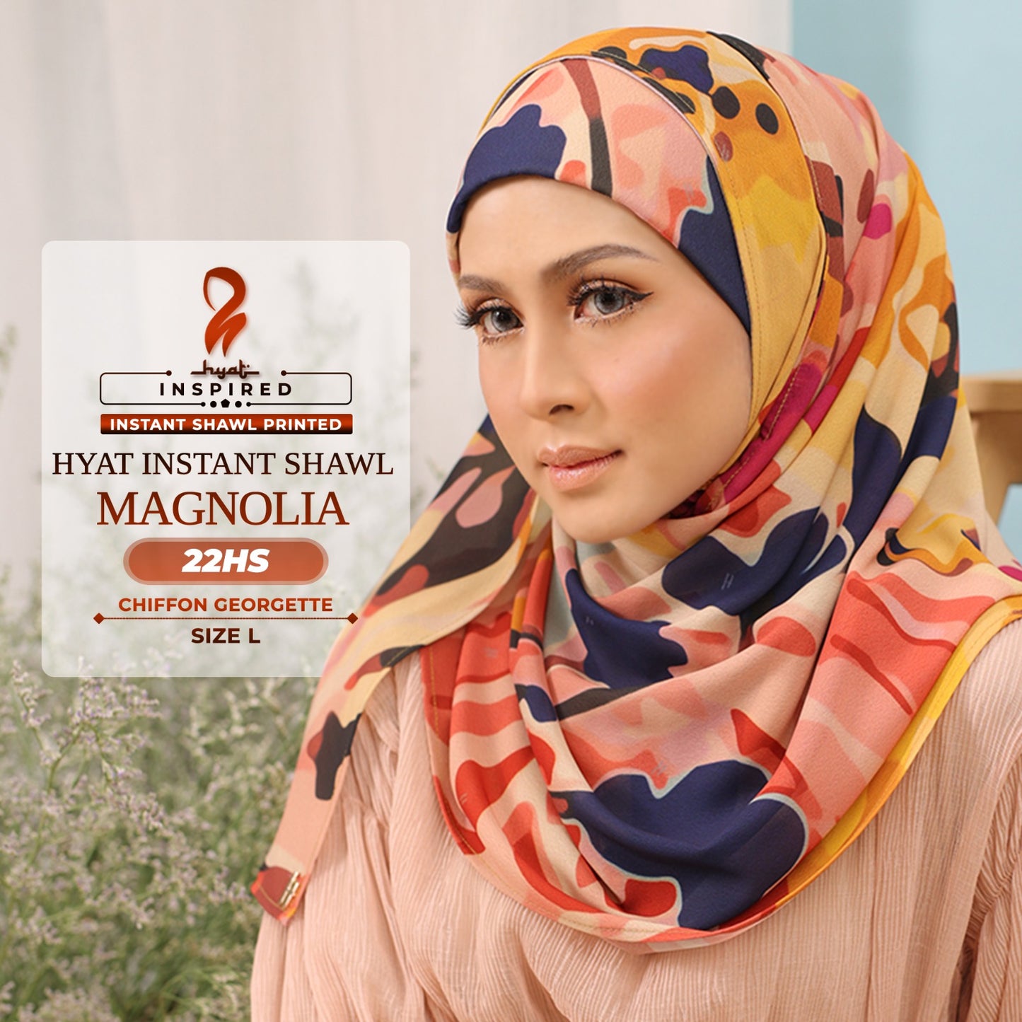 Hyat Hijab Inspired Wild Flower, Maryllis, Magnolia, Aster & Blossom Instant Shawl Collection