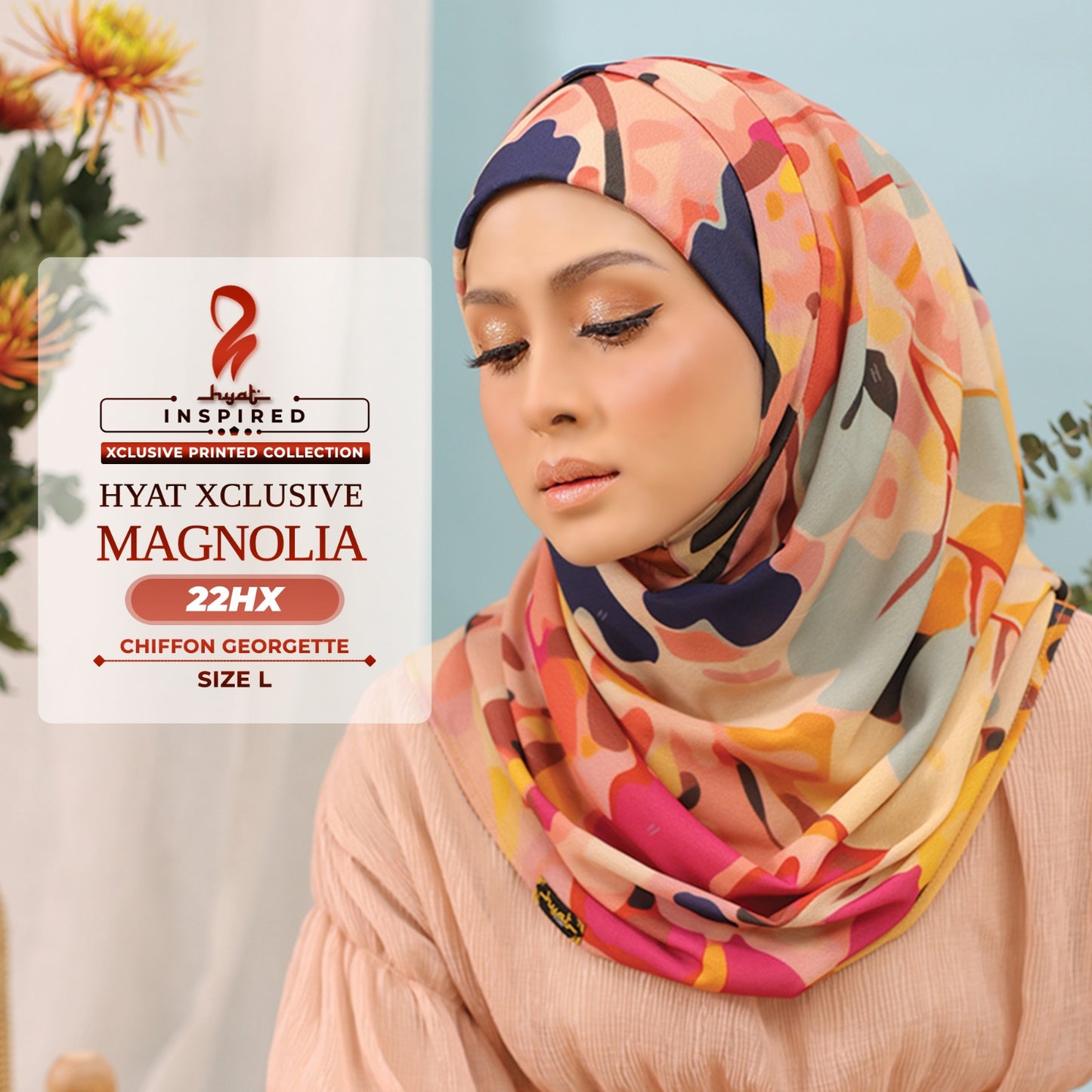 Hyat Hijab Inspired Wild Flower, Maryllis, Magnolia, Aster & Blossom Xclusive Collection