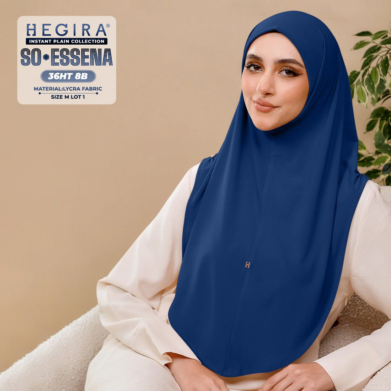 Hegira Hijab Inspired SO-Essena Instant Plain Collection (36HT)