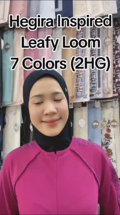 Hegira Hijab Inspired TWEELY-SO LEAFY LOOM Printed Textured Chiffon Instant Collection (2HG)