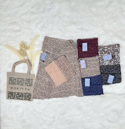 Bokitta Inspired Monogram 2 In Maroon Collection - Free Box