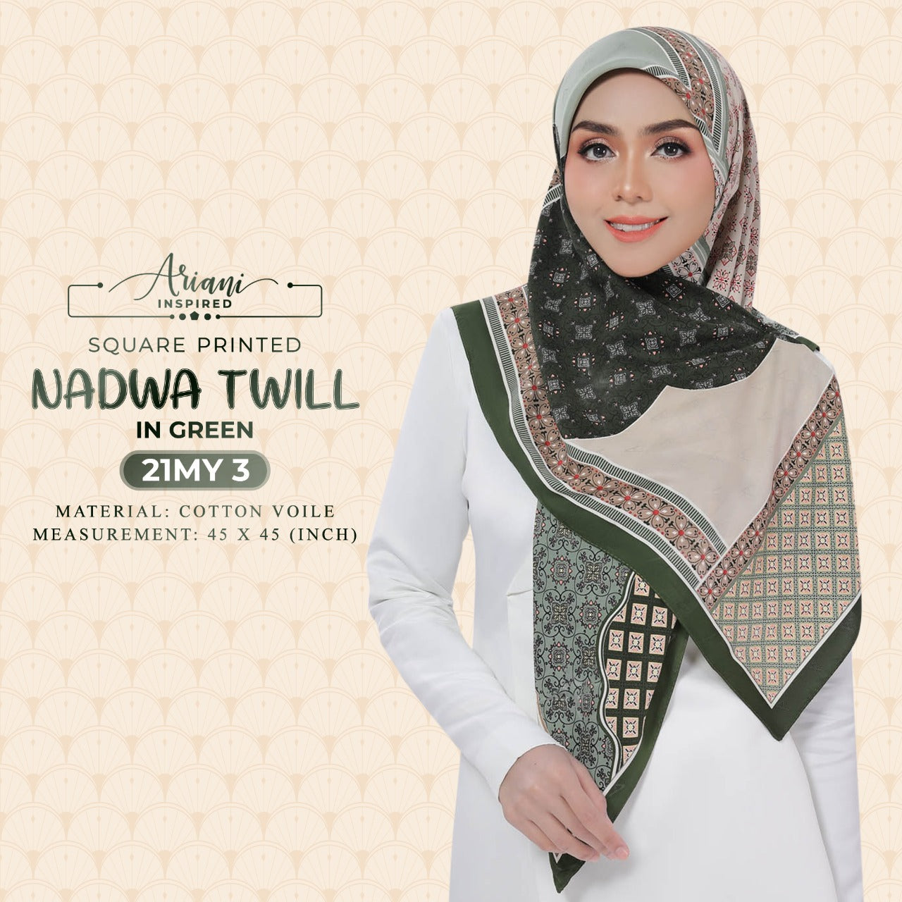 Ariani Inspired Printed Nadwa Twill SQ Collection