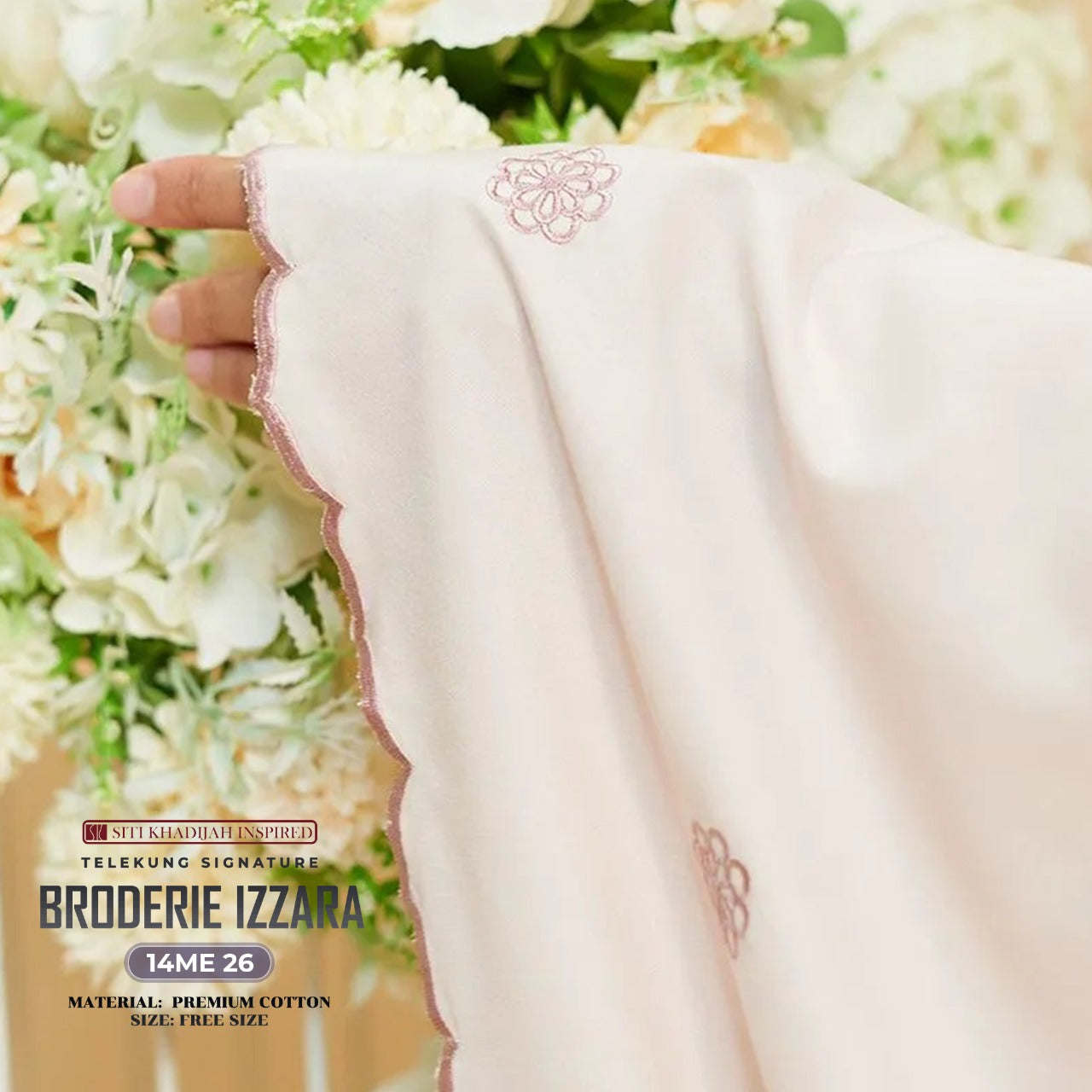 Telekung SK Broderie Izzara Collection Free Woven bag