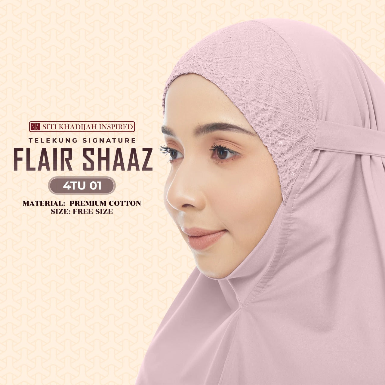 Telekung Siti Khadijah Inspired Signature Flair Shaaz - FREE Woven bag