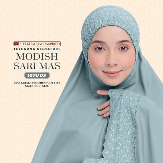 Telekung Siti Khadijah Inspired Signature Sari Mas Collection - Free Wovenbag