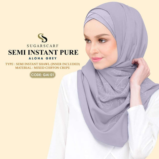SugarScarf Pure Semi Instant With Inner Collection 3 Colors RM14